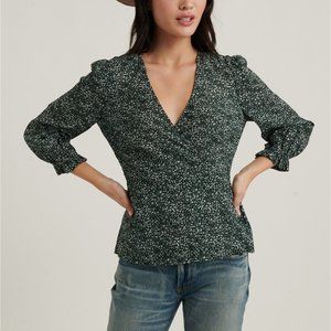 Lucky Brand Printed Amelia Wrap Top/Blouse